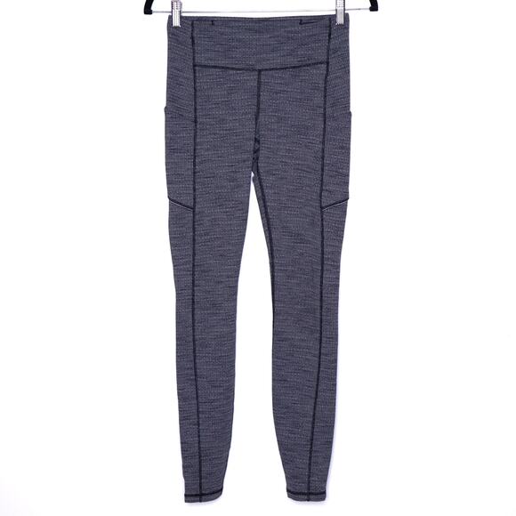 LULULEMON Speed Up Tight Luon Variegated Knit Black Heathered Black Women's 6 - Picture 1 of 9